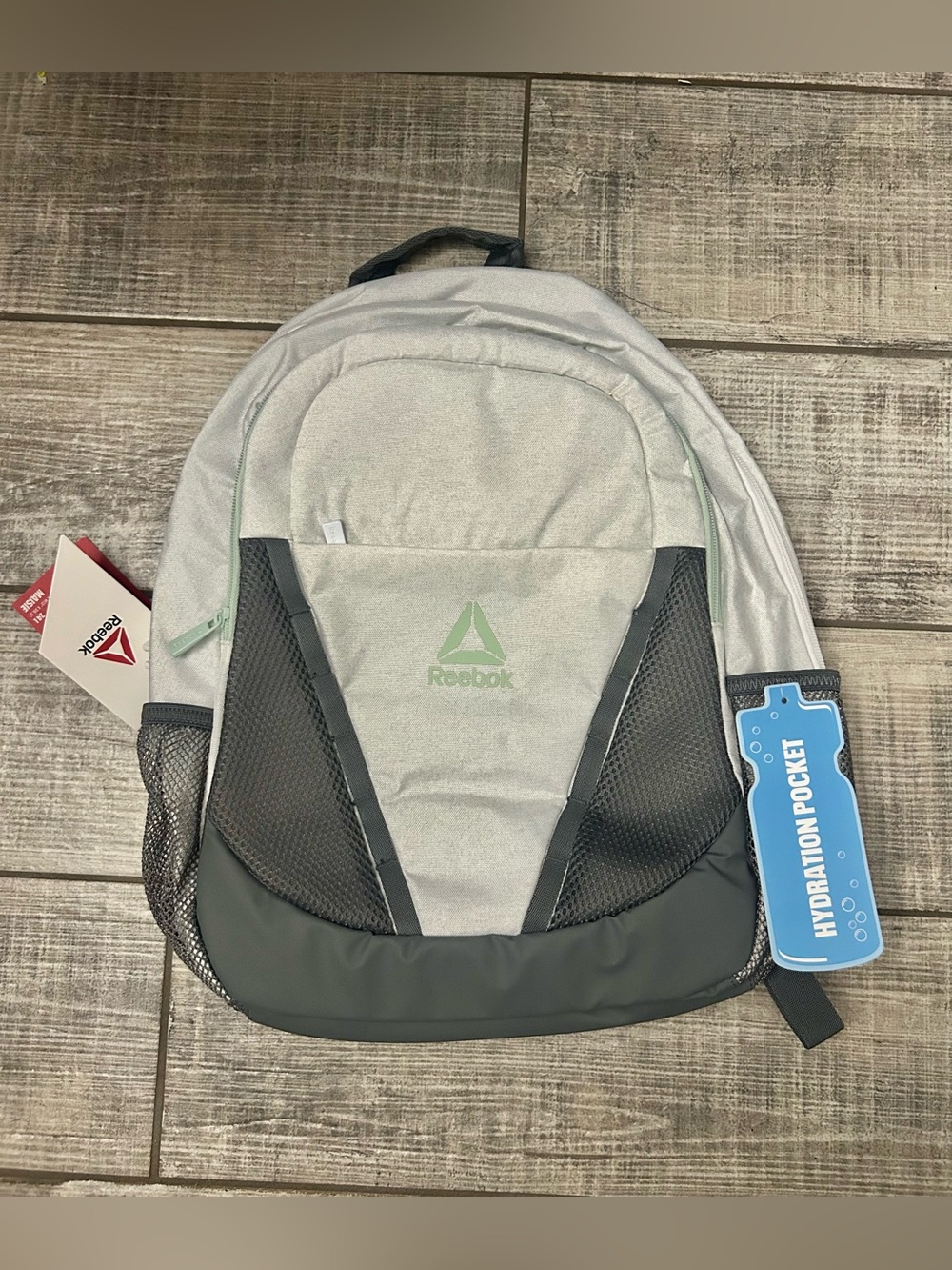 Reebok 18” Maisie Backpack Gray and Mint NWT